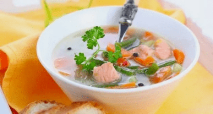 Fish soup with protein diet