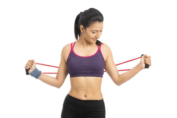 Exercise with an elastic range