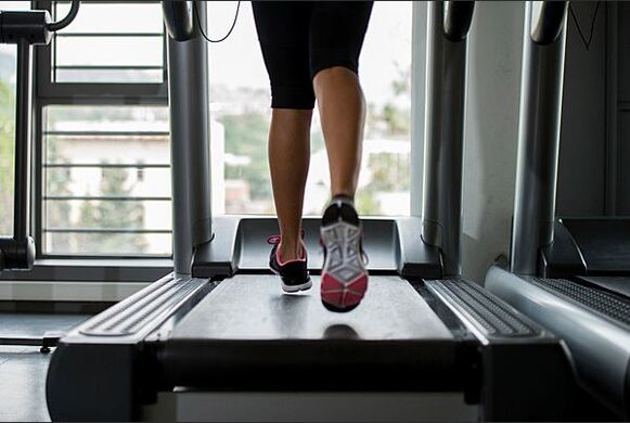 Running on treadmill