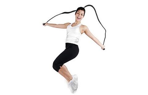 Jump rope exercise to lose weight in the abdomen and sides